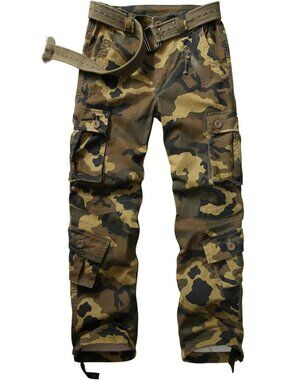 Women's Casual Cargo Pants - Cotton Military Combat Work Pants with 8 Pockets